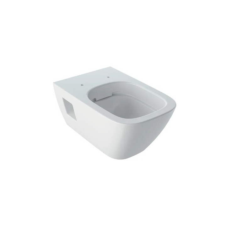 Geberit Selnova Square Wisząca miska WC, lejowa, B35cm, H33cm, T54cm, częściowo ukryte mocowania, Rimfree