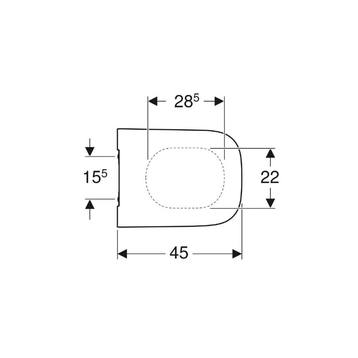 Geberit Smyle Square Deska sedesowa, mocowanie z góry, zachodząca pokrywa deski sedesowej, slim design