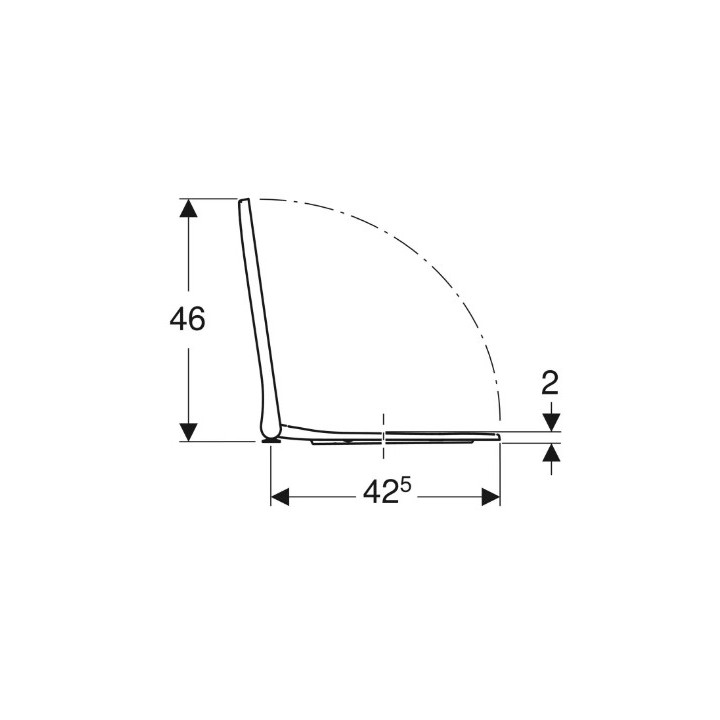 Geberit Smyle Square Deska sedesowa, mocowanie z góry, wolne opadanie, zachodząca pokrywa deski sedesowej, slim design