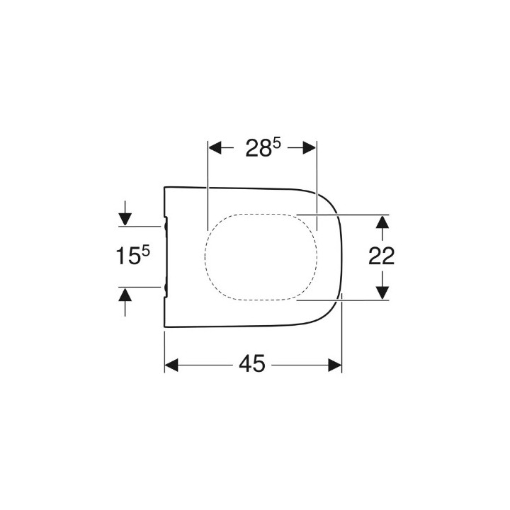 Geberit Smyle Square Deska sedesowa, mocowanie od góry, wolne opadanie, z wypinanymi zawiasami, zachodząca pokrywa deski sedesow