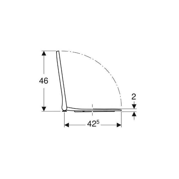 Geberit Smyle Square Deska sedesowa, mocowanie od góry, wolne opadanie, z wypinanymi zawiasami, zachodząca pokrywa deski sedesow