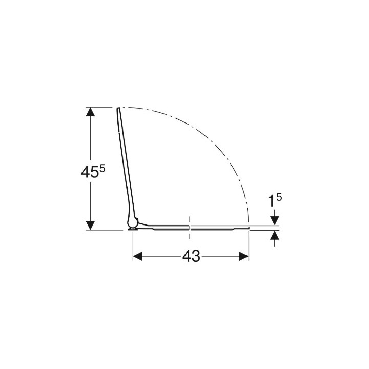 Geberit Smyle Square Deska sedesowa, mocowanie z góry, wolne opadanie, z widocznym siedziskiem, slim design