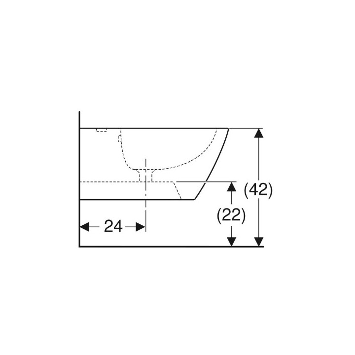 Geberit Smyle Square Bidet wiszący, B35cm, H26cm, T54 cm, z przelewem, z otworem na baterię