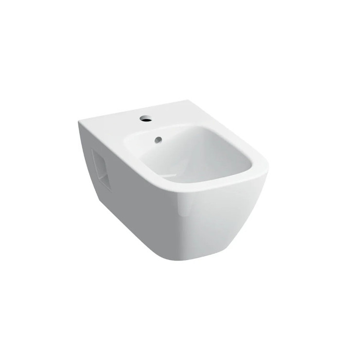 Geberit Selnova Square Bidet wiszący, B35cm, H26cm, T54cm, częściowo ukryte mocowania, z przelewem, z otworem na baterię