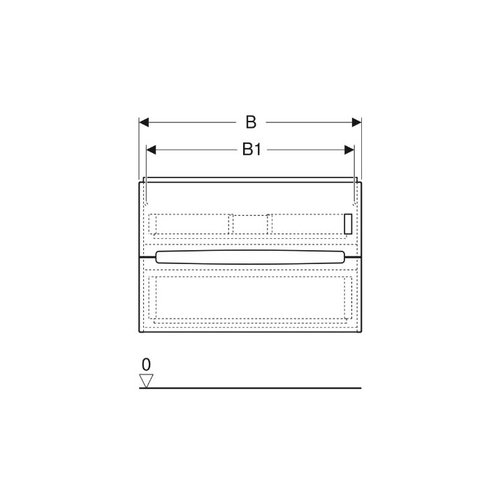 Geberit Modo Szafka pod umywalkę, B99cm, H55cm, T47.9cm, z dwoma szufladami, biały