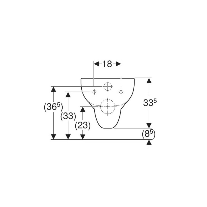 Geberit Fantasia Wisząca miska WC, lejowa, B35.5cm, H33.5cm, T51cm, Rimfree