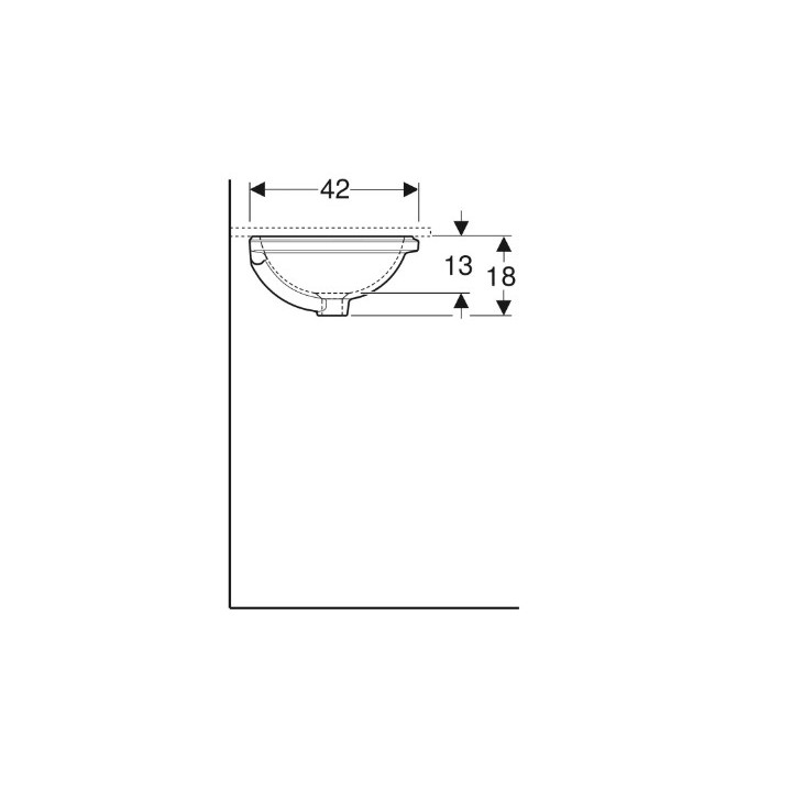 Geberit Variform Umywalka podblatowa, okrągła, D33cm, H18cm, z przelewem, bez otworu na baterię