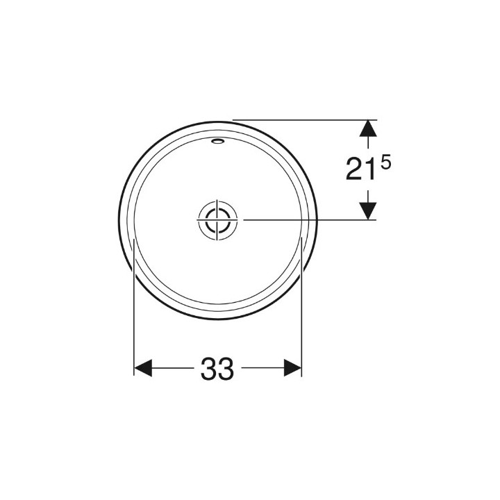 Geberit Variform Umywalka podblatowa, okrągła, D33cm, H18cm, bez przelewu, bez otworu na baterię