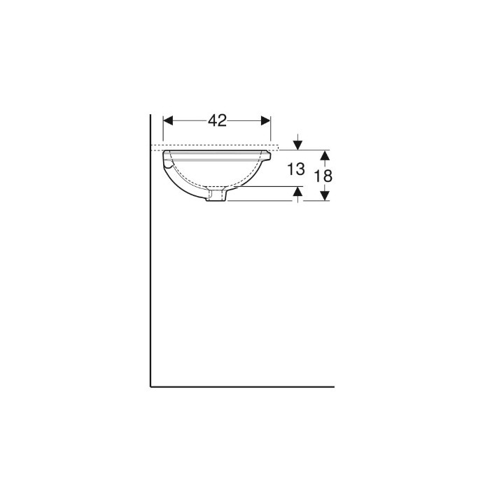 Geberit Variform Umywalka podblatowa, okrągła, D33cm, H18cm, bez przelewu, bez otworu na baterię