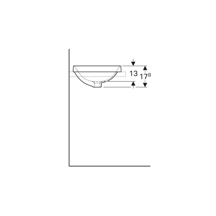 Geberit Variform Umywalka wpuszczana w blat, okrągła, D40cm, H17.8cm, z przelewem, bez otworu na baterię