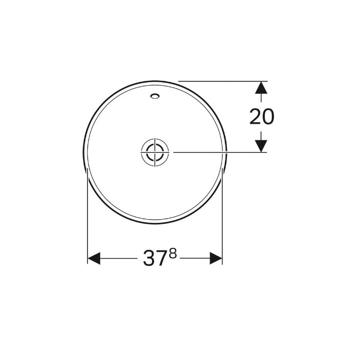 Geberit Variform Umywalka wpuszczana w blat, okrągła, D40cm, H17.8cm, bez przelewu, bez otworu na baterię