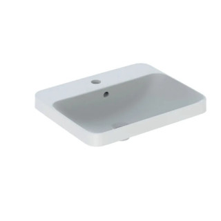Geberit Variform Umywalka wpuszczana w blat, prostokątna, B55cm, H17.8cm, T45cm, z przelewem, z otworem na baterię