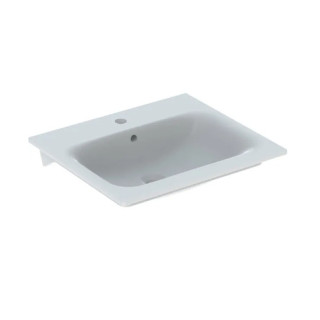 Geberit Selnova Square Umywalka meblowa, B55cm, H16.8cm, T48cm, cienki rant, z przelewem,  z otworem na baterię