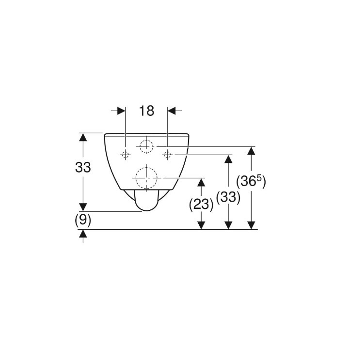 Geberit Selnova Wisząca miska WC, lejowa, B36cm, H33cm, T53cm, ukryte mocowania, Rimfree