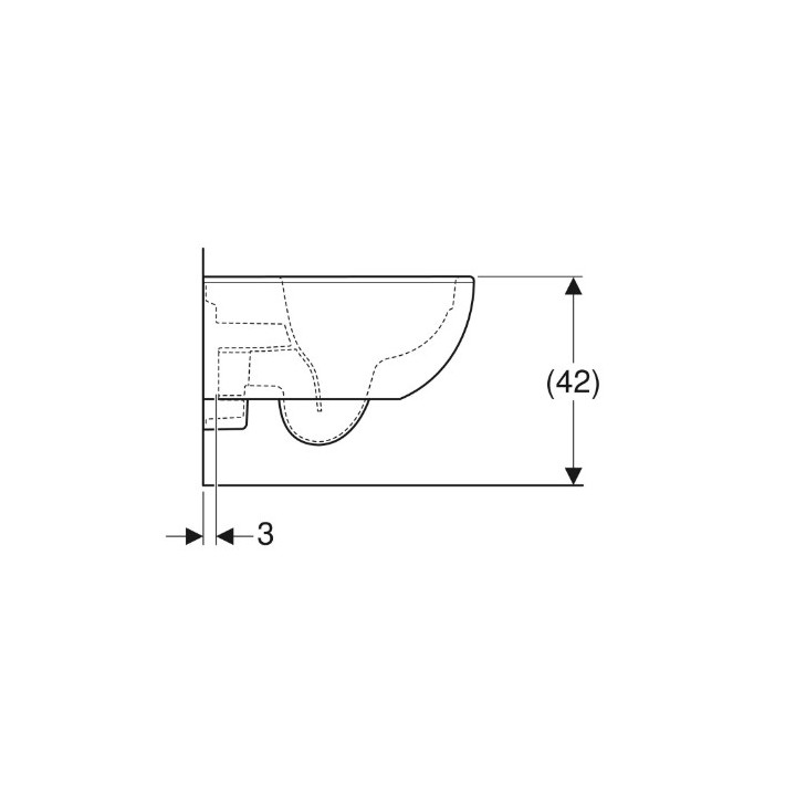 Geberit Selnova Wisząca miska WC, lejowa, B36cm, H33cm, T53cm, ukryte mocowania, Rimfree