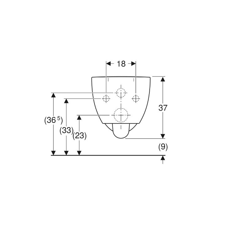 Geberit Selnova Wisząca miska WC, Lejowa, B35.5cm, H37cm, T53cm, podwyższona, ukryte mocowania, Rimfree