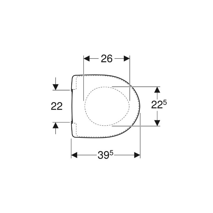 Geberit Selnova Compact Deska sedesowa, mocowanie od góry, zachodząca pokrywa deski sedesowej