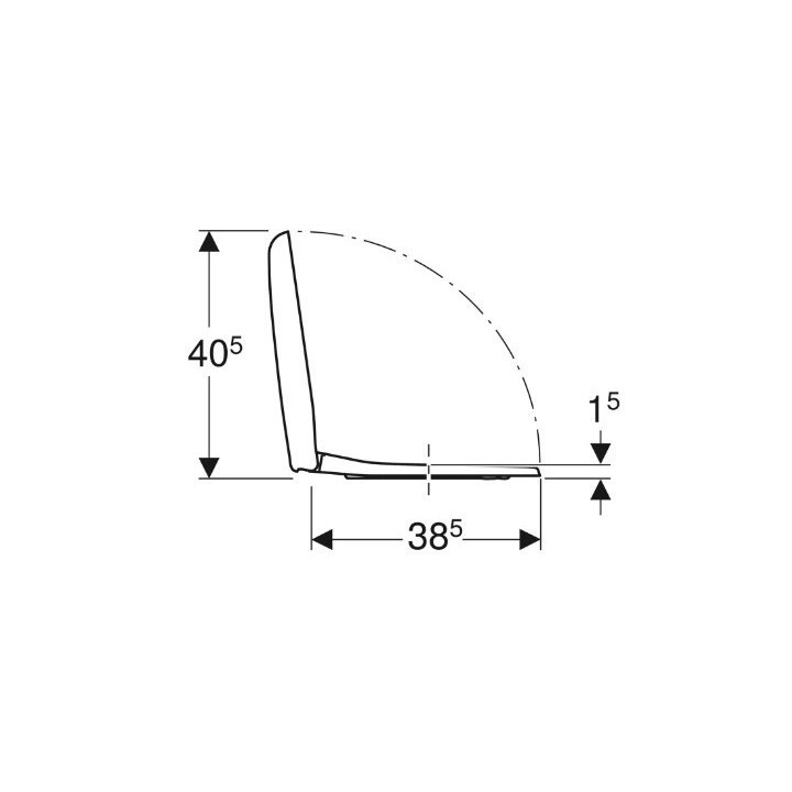 Geberit Selnova Compact Deska sedesowa, mocowanie od góry, zachodząca pokrywa deski sedesowej