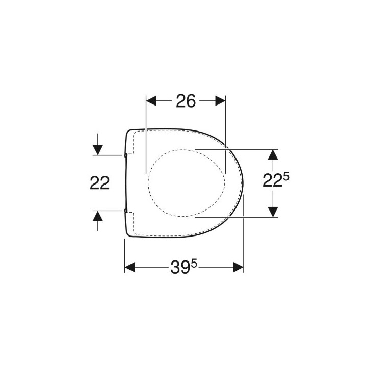 Geberit Selnova Compact Deska sedesowa, mocowanie od góry, wolne opadanie, zachodząca pokrywa deski sedesowej