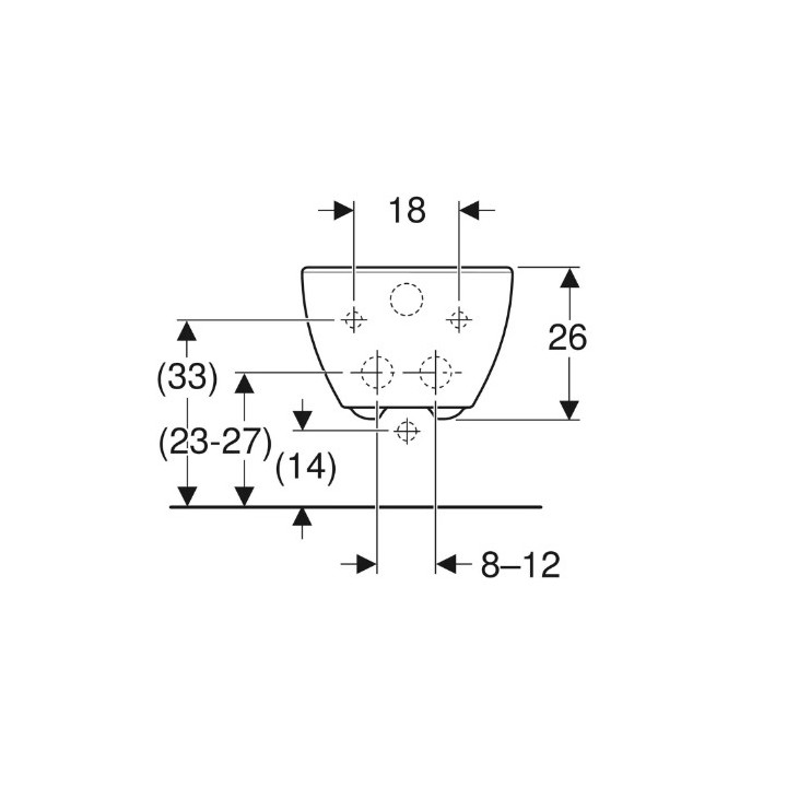 Geberit Selnova Bidet wiszący, B36cm, H26cm, T53cm, ukryte mocowania, z przelewem, z otworem na baterię