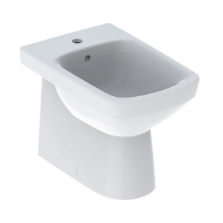Geberit Selnova Square Bidet stojący przylegający do ściany, B35cm, H40cm, T53cm, częściowo ukryte mocowania, z przelewem, z otw
