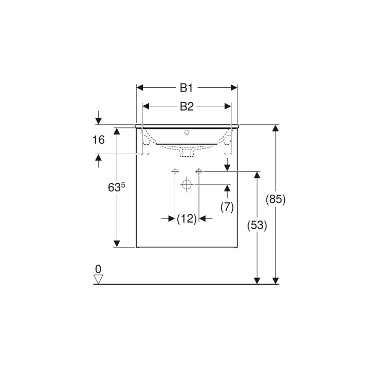 Geberit Selnova Square Zestaw szafki pod umywalkę, z jednymi drzwiami, B55cm, H65.2cm, T50.2cm, biały, z umywalką meblową, cienk