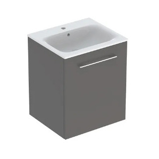 Geberit Selnova Square Zestaw szafki pod umywalkę, z jednymi drzwiami, B55cm, H65.2cm, T50.2cm, lava, z umywalką meblową, cienki