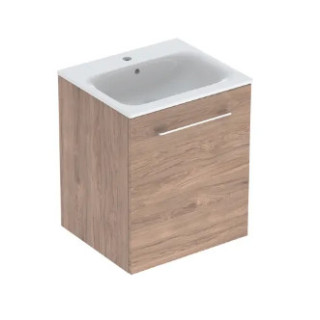 Geberit Selnova Square Zestaw szafki pod umywalkę, z jednymi drzwiami, B55cm, H65.2cm, T50.2cm, orzech włoski hickory, z umywalk
