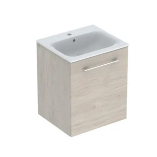 Geberit Selnova Square Zestaw szafki pod umywalkę, z jednymi drzwiami, B55cm, H65.2cm, T50.2cm, orzech włoski hickory jasny, z u