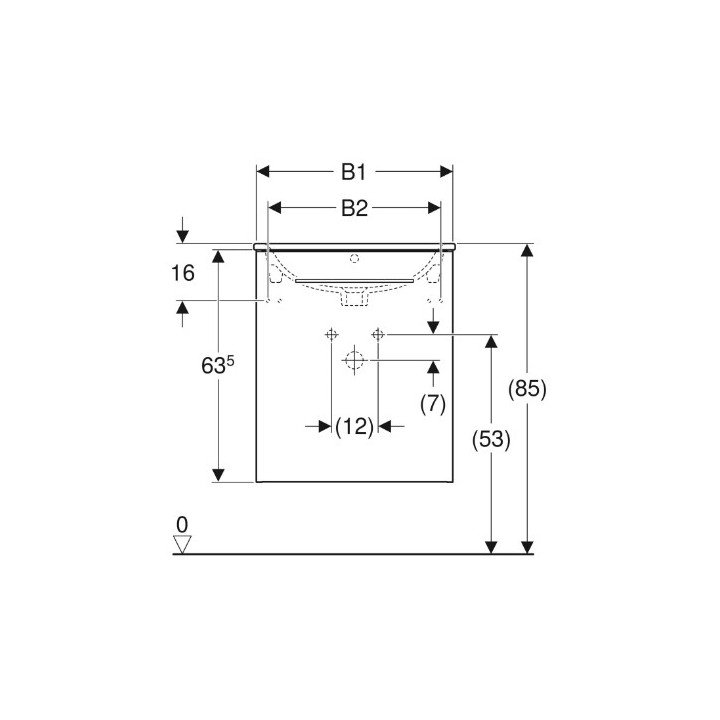 Geberit Selnova Square Zestaw szafki pod umywalkę, z jednymi drzwiami, B60cm, H65.2cm, T50.2cm, orzech włoski hickory, z umywalk