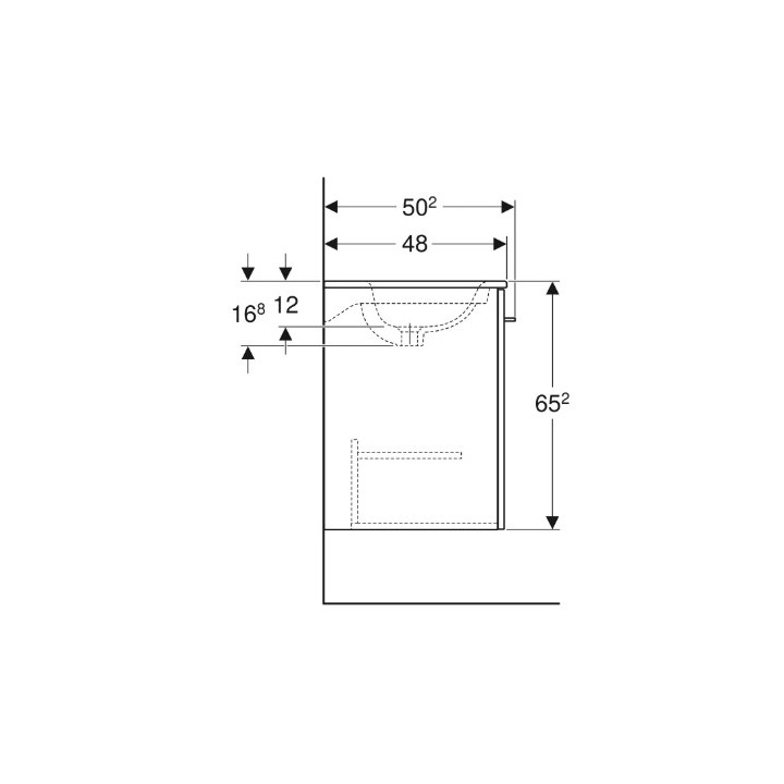 Geberit Selnova Square Zestaw szafki pod umywalkę, z dwojgiem drzwi, B80cm, H65.2cm, T50.2cm, orzech włoski hickory jasny, z umy