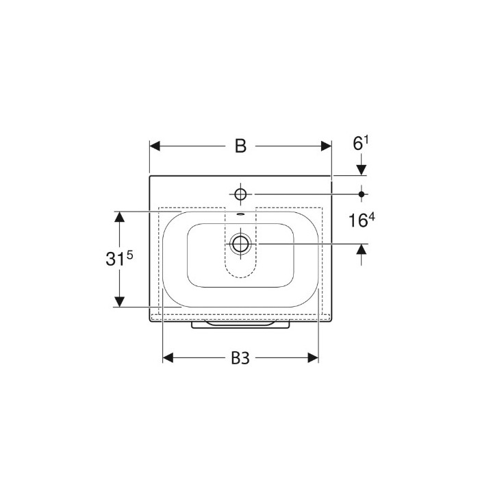 Geberit Selnova Square Zestaw szafki pod umywalkę, z dwiema szufladami, B80cm, H65.2cm, T50.2cm, orzech włoski hickory jasny, z 
