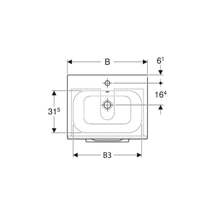 Geberit Selnova Square Zestaw szafki pod umywalkę, z dwiema szufladami, B100cm, H65.2cm, T50.2cm, orzech włoski hickory, z umywa