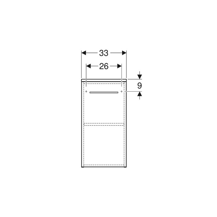 Geberit Selnova Square Szafka boczna, B33cm, H65cm, T29.7cm, z jednymi drzwiami, orzech włoski hickory