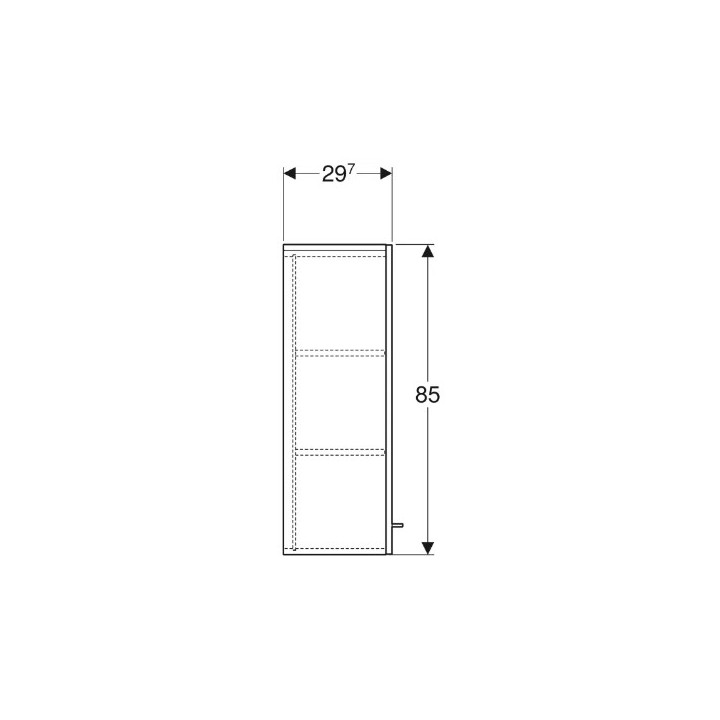 Geberit Selnova Square Szafka boczna, B33cm, H85cm, T29.7cm, z jednymi drzwiami, lava