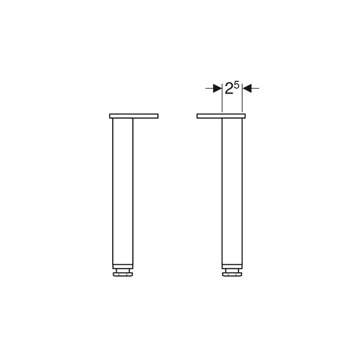 Geberit Selnova Square Zestaw nóg, H19.7-20.5cm, biały
