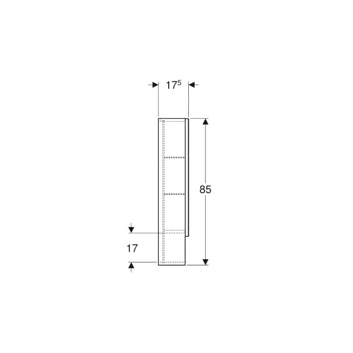 Geberit Selnova Square Szafka z lustrem, B58.8cm, H85cm, T17.5cm, z dwojgiem drzwi, biały