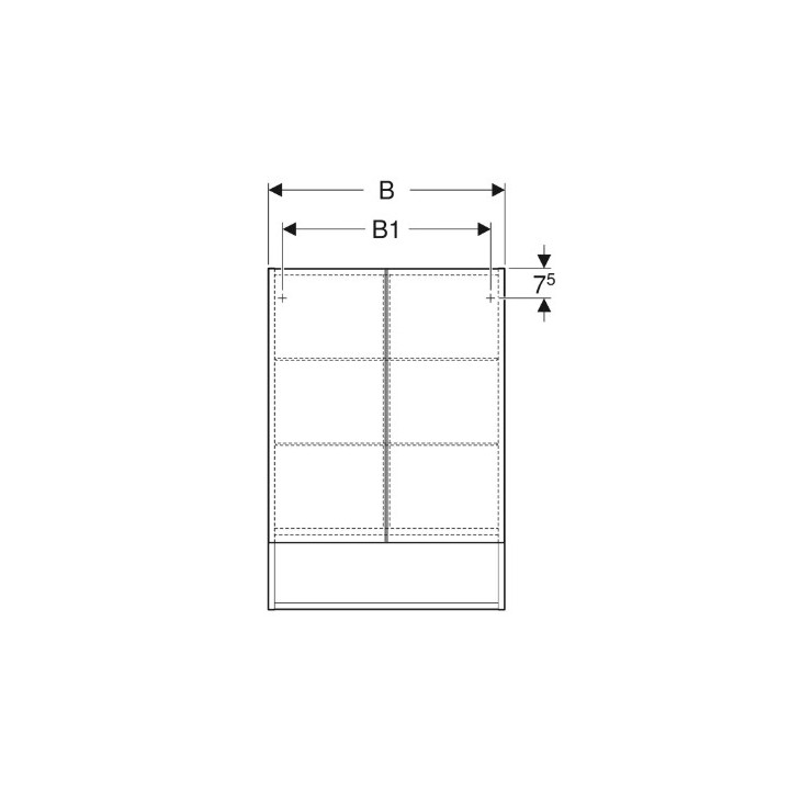 Geberit Selnova Square Szafka z lustrem, B78.8cm, H85cm, T17.5cm, z dwojgiem drzwi, biały