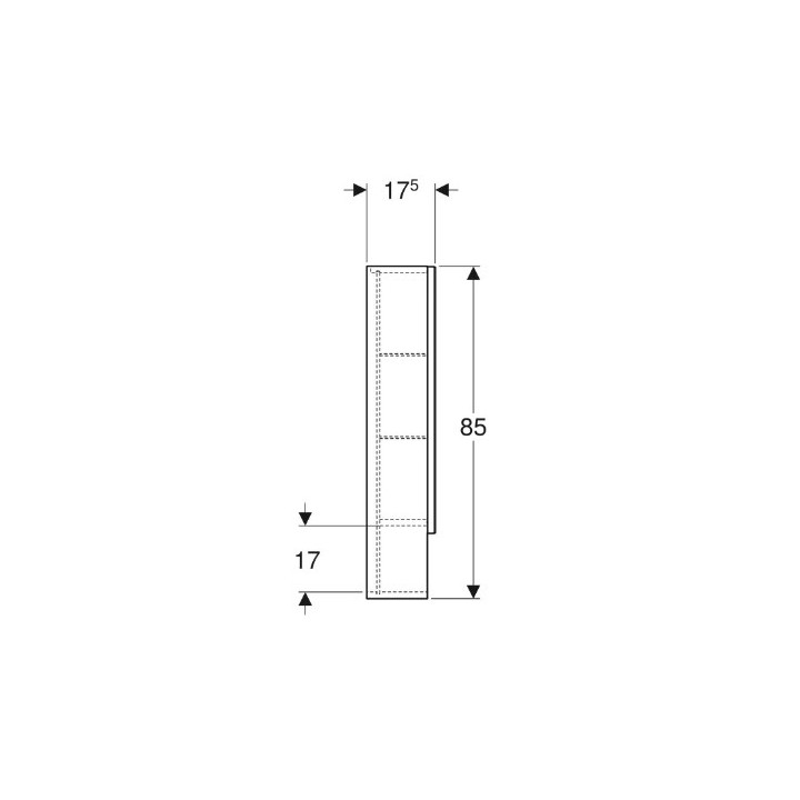 Geberit Selnova Square Szafka z lustrem, B78.8cm, H85cm, T17.5cm, z dwojgiem drzwi, orzech włoski hickory jasny