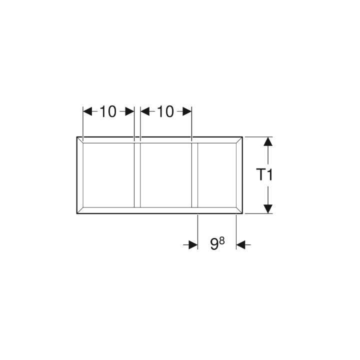 Geberit Smyle Square Wkład do szuflady, podział w kształcie litery H, do szuflady górnej, B32.3cm, H5.9cm, T15cm, lava