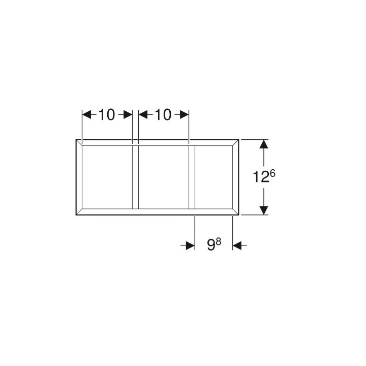 Geberit Smyle Square Wkład do szuflady, podział w kształcie litery H, do szuflady górnej, B32.3cm, H5.9cm, T15cm, lava