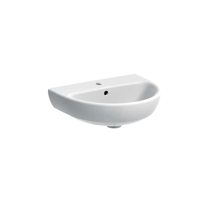 Geberit Selnova Umywalka kompaktowa, B50cm, H18cm, T41cm, z przelewem, z otworem na baterię