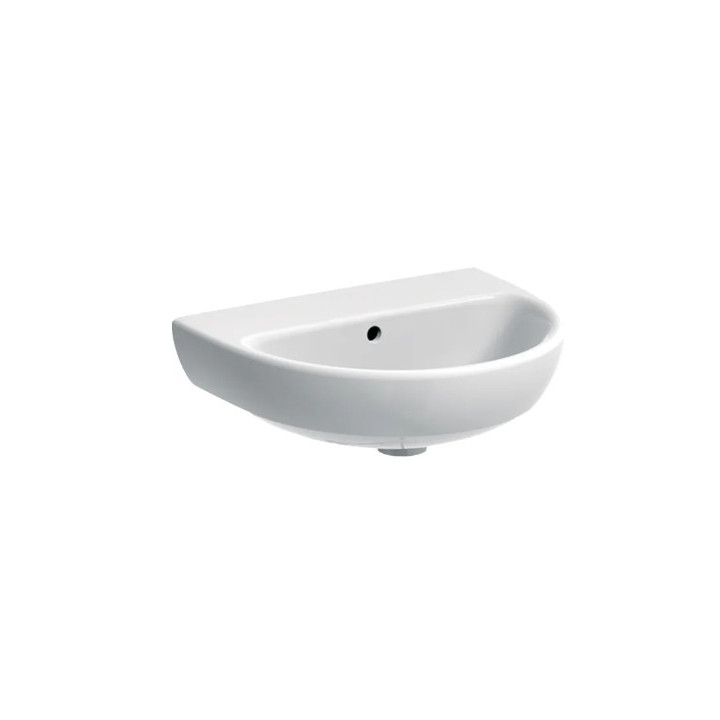 Geberit Selnova Umywalka kompaktowa, B50cm, H18cm, T41cm, z przelewem, bez otworu na baterię