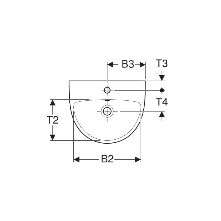 Geberit Selnova Umywalka kompaktowa, B50cm, H18cm, T41cm, z przelewem, bez otworu na baterię