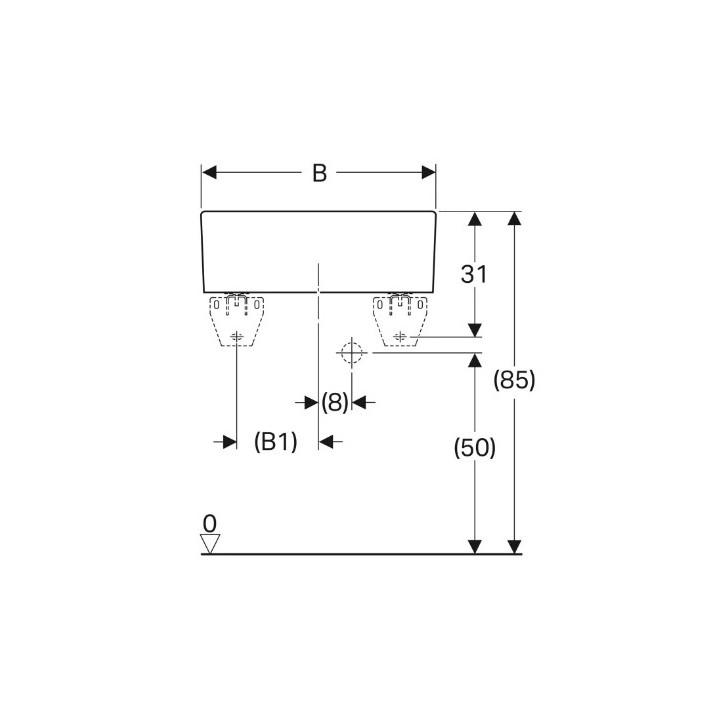 Umywalka wielofunkcyjna Geberit Satellit 70x50x20 cm biała