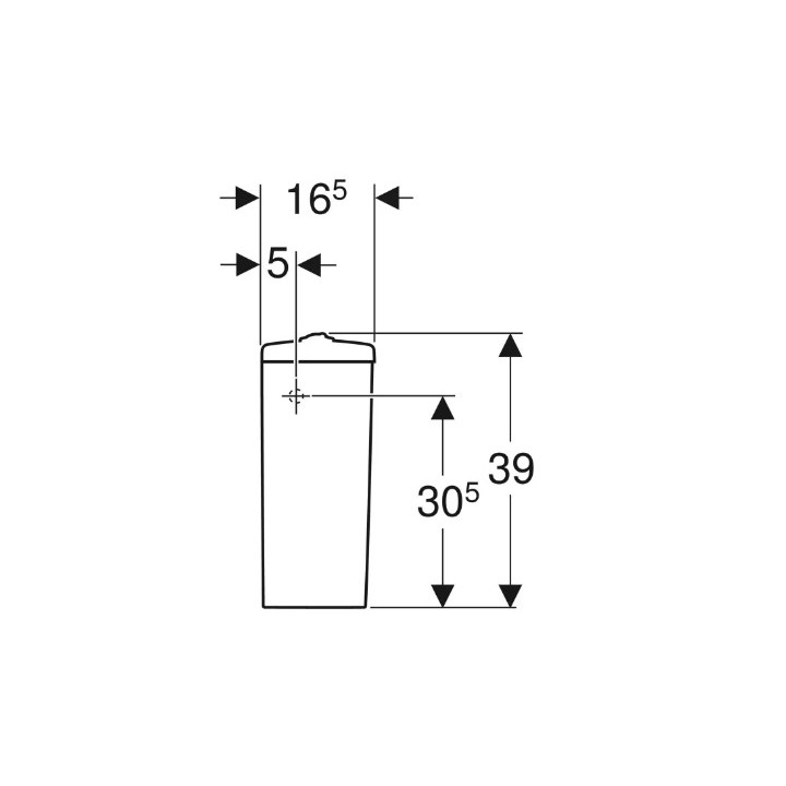 Geberit Selnova Spłuczka nasadzana, B36.5cm, H39cm, T16.5cm, spłukiwanie dwudzielne, przyłącze wody z boku