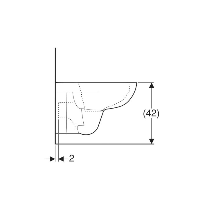 Geberit Selnova Wisząca miska WC, lejowa, B35.5cm, H34cm, T53cm, Rimfree