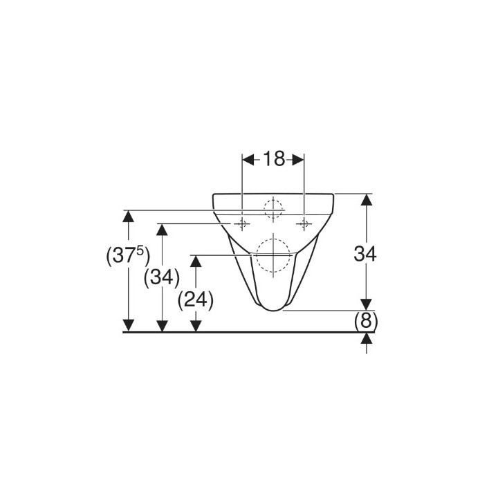 Geberit Selnova Square Wisząca miska WC, lejowa, B35cm, H34cm, T53cm