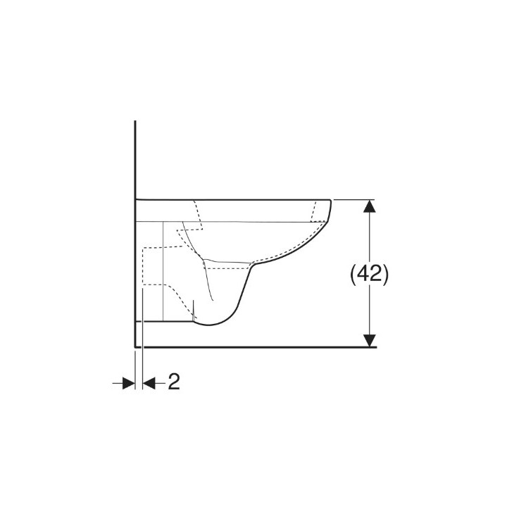Geberit Selnova Square Wisząca miska WC, lejowa, B35cm, H34cm, T53cm