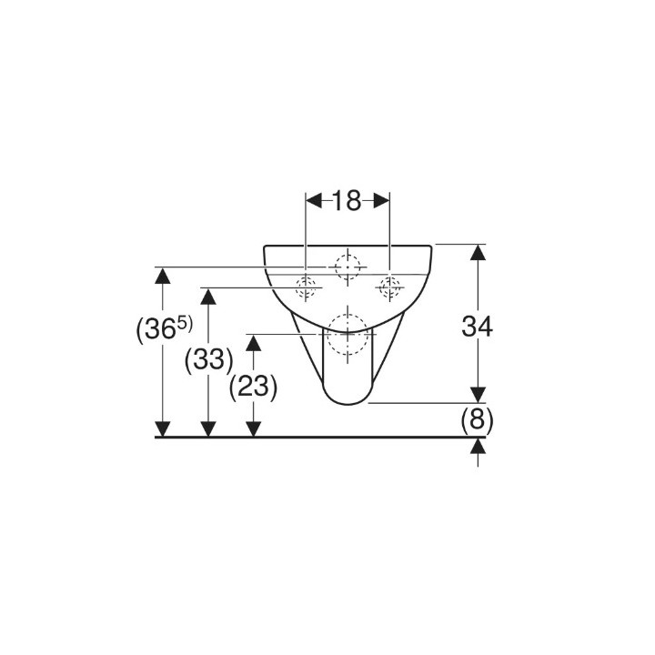 Geberit Selnova Compact Wisząca miska WC, lejowa, B36cm, H34cm, T48cm, krótka, kształt geometryczny